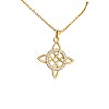 Brass Micro Pave Clear Cubic Zirconia Viking Knot Pendant 304 Stainless Steel Cable Chain Necklaces for Women WG5818B-03-2