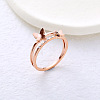 304 Stainless Steel with Rhinestone Finger Rings for Women VL8441-8-1