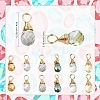 10Pcs Glass Pendants PALLOY-YW00130-01-4