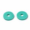 Flat Round Handmade Polymer Clay Beads CLAY-R067-10mm-34-4