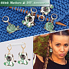 Alloy Enamel Yarn Ball & Cat Charm Locking Stitch Markers HJEW-PH01721-4