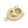 Brass Micro Pave Clear Cubic Zirconia Pendants KK-B177-05B-G-2