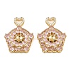 Brass Micro Pave Cubic Zirconia Peg Bails CU-CBA7392-03G-1