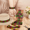 Ethnic Style Floral Pattern Embroidery Polyester Ribbons OCOR-WH0104-04B-5