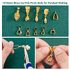   60Pcs 10 Styles Brass Ice Pick Pinch Bails for Pendant Making KK-PH0009-95-4