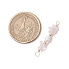 Natural Rose Quartz Chip & Natural Cultured Freshwater Pearl Rice Beaded Connector Charms PALLOY-JF03707-11-2