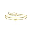 2Pcs 2 Styles Brass Beaded Bracelets & Satellite Chains Bracelets for Women FS-WG4A116-15-1