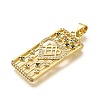 Rack Plating Brass Micro Pave Cubic Zirconia Pendants KK-L226-030G-02-2