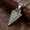 Vintage 304 Stainless Steel Arrow Head Pendant Necklaces for Men WG2A74C-01-1