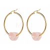 Heart Natural Rose Quartz Beads Earrings for Girl Women EJEW-JE04638-01-1