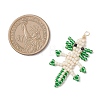 Copper Wire Wrapped Beaded Fish Charms PALLOY-MZ01088-2