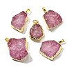 Raw Rough Natural Dyed Quartz Crystal Pendants G-G895-05LG-07-1