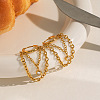 304 Stainless Steel Pave Cubic Zirconia Tassel Hoop Earrings for Women WB3830-3