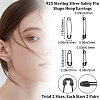 4 Pairs 2 Size 925 Sterling Silver Safety Pin Shape Hoop Earrings for Women EJEW-BBC0001-12A-2
