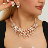 Alloy Rhinestone Stud Earrings & Necklaces Sets for Women WG2F80A-01-1