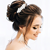 GOMAKERER 4Pcs 4 Style Flower Crystal Rhinestone Pearl Hair Barrettes OHAR-GO0001-08-6