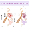 2Pcs 2 Colors Alloy Keychain KEYC-WR0001-15-2