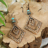 Bohemian Style Alloy Resin Dangle Earrings WG64A01-01-1