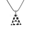 201 Stainless Steel Soccer Initial Pendant Necklacess for Men Women WG63E1E-21-1