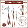3Pcs Alloy & Synthetic Turquoise & Faux Suede Cord & Flat Imitation Leather Pendant Decorations HJEW-BC00122-2