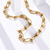 304 Stainless Steel Oval Knot Link Chain Necklaces for Women Men NJEW-P321-02G-1