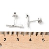 925 Sterling Silver Clear Cubic Zirconia Stud Earrings EJEW-Q032-01E-P-5
