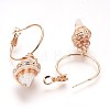 Brass Hoop Earrings EJEW-I219-A06-3