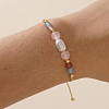 Natural Gemstone & Imitation Pearl Beaded Bracelet UH6167-2