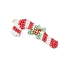 5Pcs 5 Styles Christmas Themed Glass Seed Beaded Pendants PALLOY-MZ00868-4