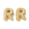 Rack Plating Brass Micro Pave Cubic Zirconia Slide Charms LS-KK-C084-34G-R-1