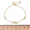 Brass Micro Pave Clear Cubic Zirconia Infinity Link Bracelets KK-CBA6980-27G-5