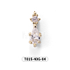 Chinese lute Shape Brass Micro Pave Clear Cubic Zirconia Nail Gems Set MRMJ-T015-40G-04-2