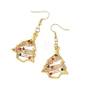 Brass Glass Dangle Earrings for Women EJEW-TA00825-4