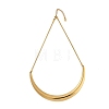 304 Stainless Steel Arc Shaped Pendant Snake Chain Necklaces for Women NJEW-B122-03G-4