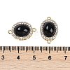 Brass Micro Pave Clear Cubic Zirconia Connector Charms KK-U043-50G-04-3