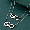 Heart & Infinity Alloy Pendant Necklaces & Link Bracelets Sets for Women FS-WG1C2CC-02-1