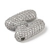 Rack Plating Brass Micro Pave Clear Cubic Zirconia Pendants ZIRC-U002-P-M-2