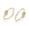 Brass Micro Pave Cubic Zirconia Screw Carabiner Lock Charms ZIRC-I031-19G-2