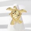 Sea Turtle Brass Cuff Rings for Women RJEW-A059-06G-4