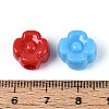 Plastic 4 Petal Flower European Beads KY-T041-25M-3