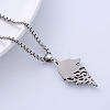 Viking Pirate Wolf Head 304 Stainless Steel Pendant Necklaces LU3872-3
