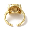 Rack Plating Brass Micro Pave Clear Cubic Zirconia Cuff Ring RJEW-P104-01G-3