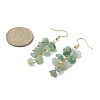 Natural Green Aventurine Chips Dangle Earrings EJEW-JE05266-05-2