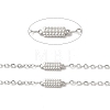 304 Stainless Steel Rectangle Link Chains STAS-B041-10P-2