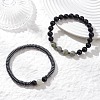 2Pcs Narutal & Synthetic Mixed Gemstone Beads Stretch Bracelets BJEW-JB12720-02-2