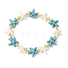 Synthetic Turquoise & Non-magnetic Hematite Beads Stretch Bracelets for Women Men BJEW-JB13728-02-2