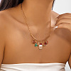 Alloy Enamel with Rhinestone Pendant Bib Necklaces FS-WGEB151-01-2