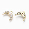 Brass Micro Pave Clear Cubic Zirconia Charms X-RJEW-T063-67G-NF-2
