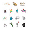 Craftdady 15Pcs 15 Style Gesture with Words Enamel Pins JEWB-CD0001-04-11