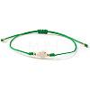 Dyed Synthetic White Turquoise & Brass Beaded Braided Bead Bracelets QB7029-5-1